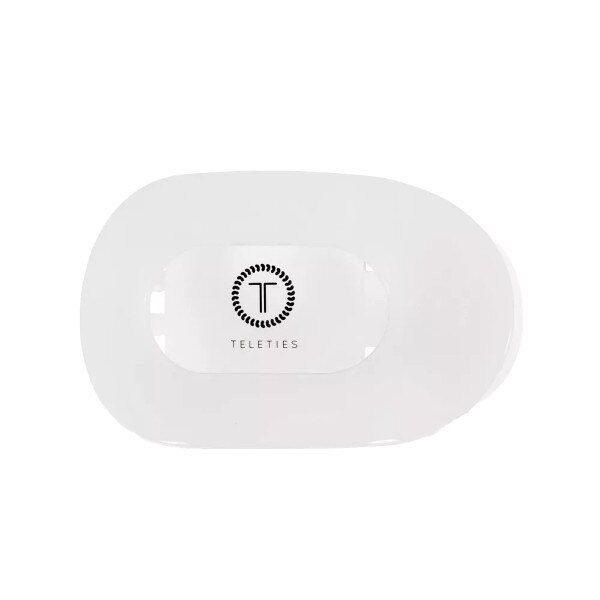 Teleties medium round flat hair clip coconut white